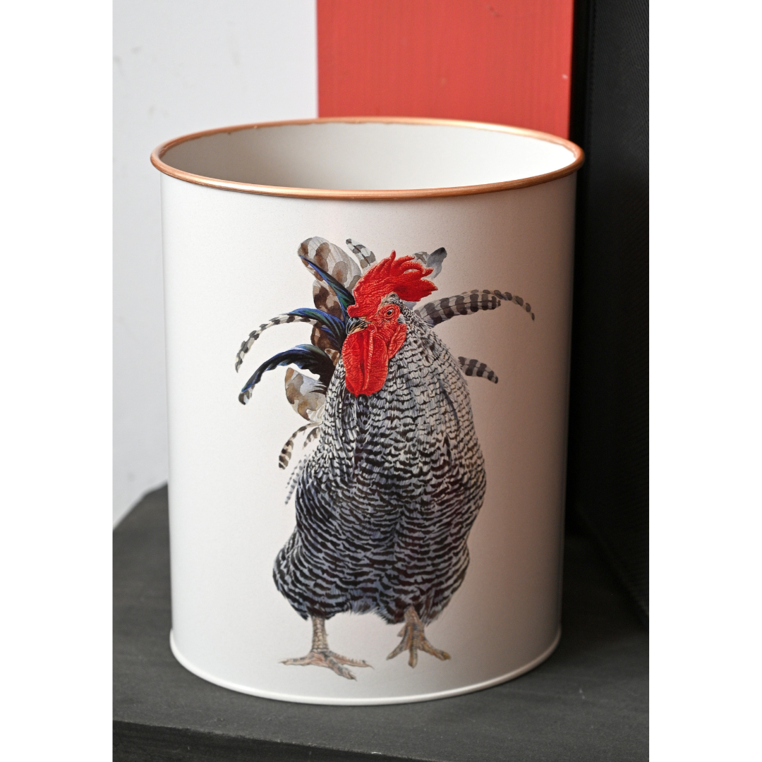 Oval Waste Paper Bin:  Cockerel