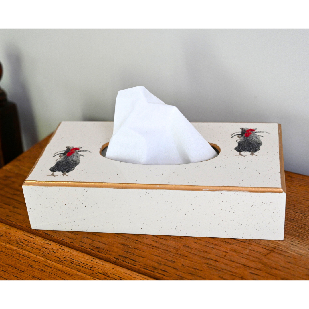 Rectangular Tissue Box Cover, Cockerel