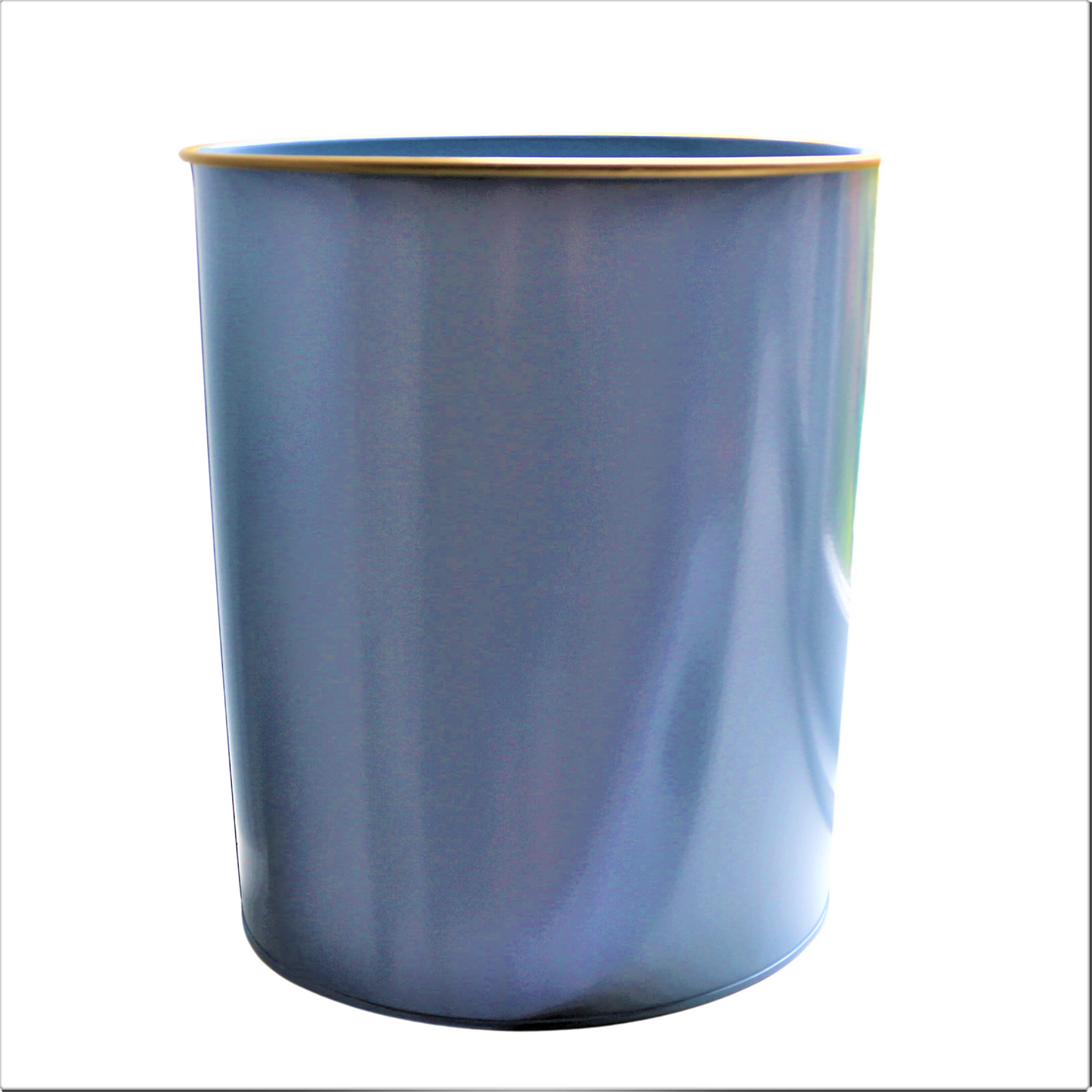 Oval Waste Paper Bin: Pastel Blue