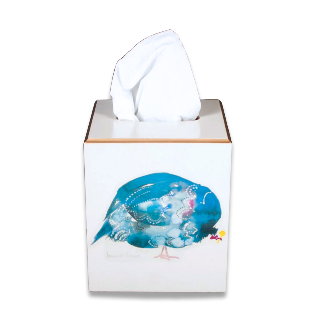 Square Tissue Box Cover: Guinea Fowl