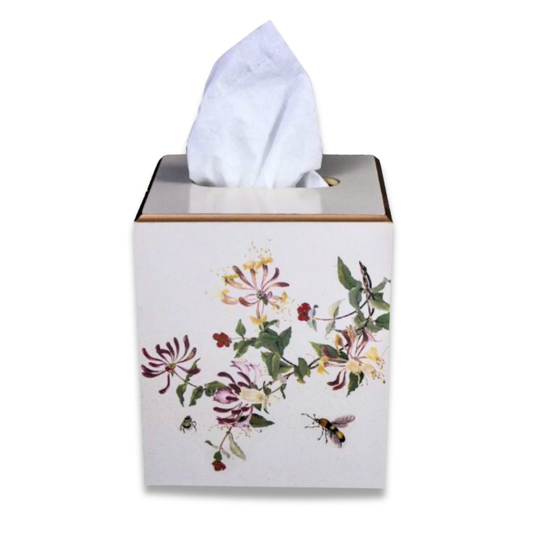 Square Tissue Box Cover: Honeysuckle