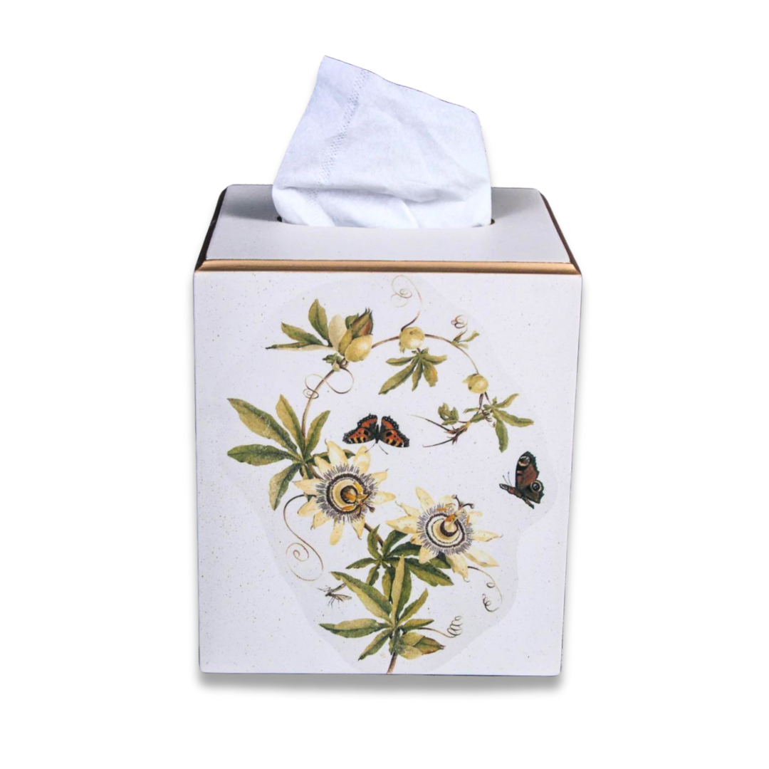 Square Tissue Box Cover: Passion Flower