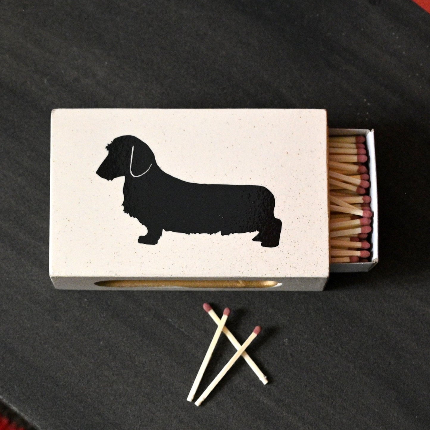 Standard Wooden Matchbox Cover with Matches: Dachshund