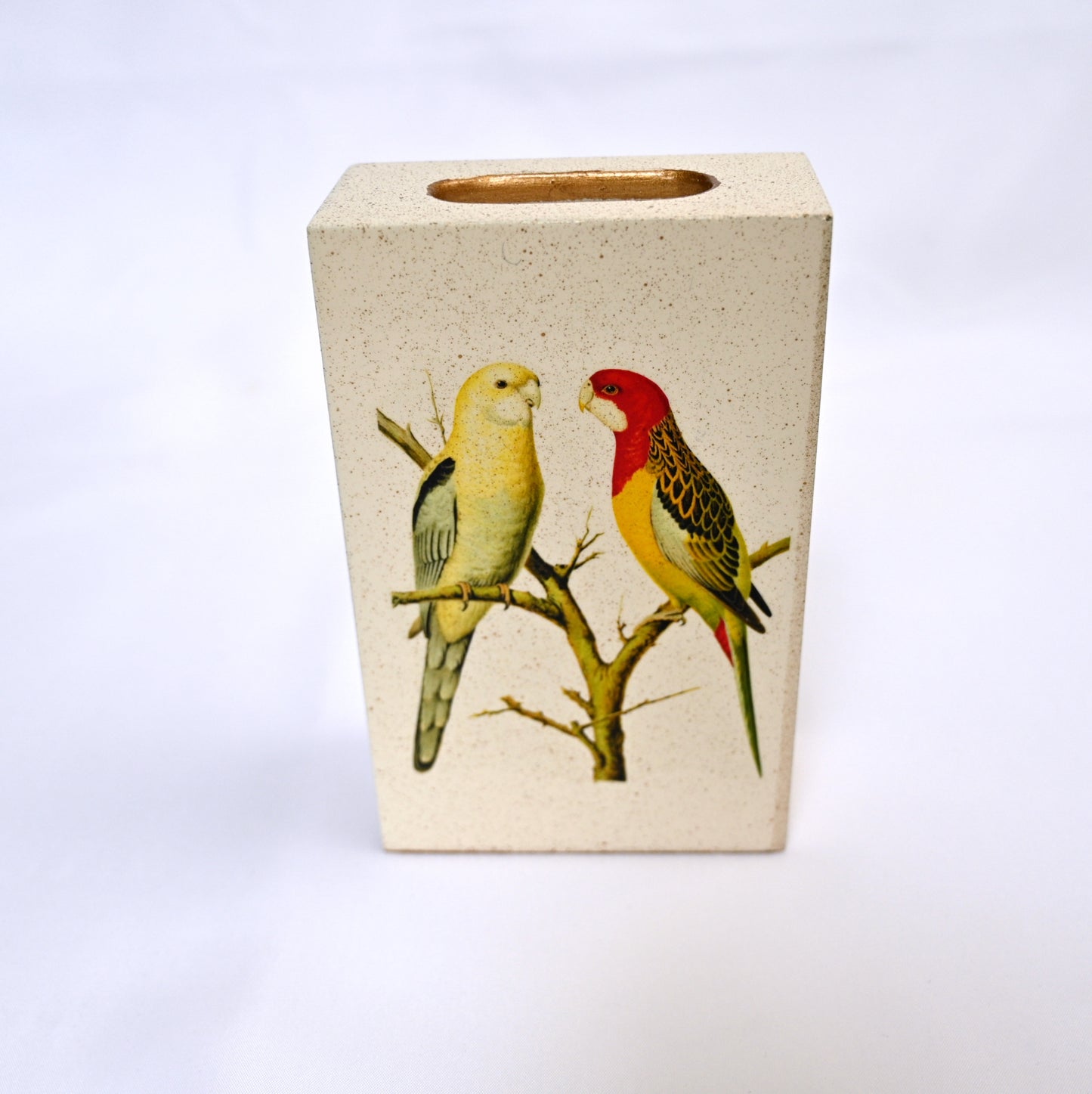 Standard Wooden Matchbox Cover with Matches: Parakeets