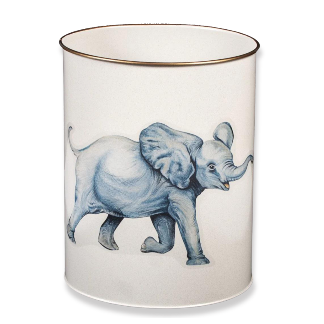 Oval Waste Paper Bin: Elephant