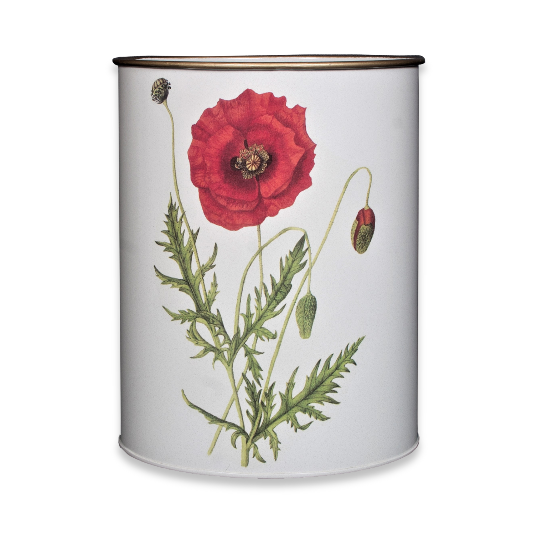 Oval Waste Paper Bin: Poppy