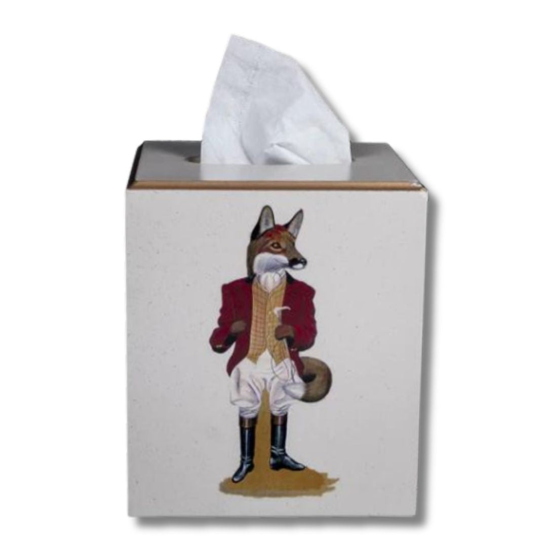 Square Tissue Box Cover: Fox