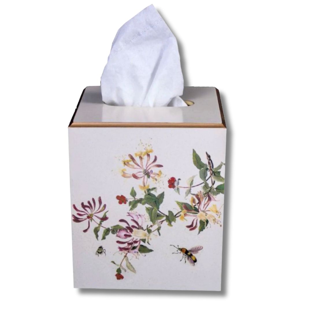 Square Tissue Box Cover: Honeysuckle