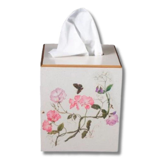 Square Tissue Box Cover: Sweet Pea